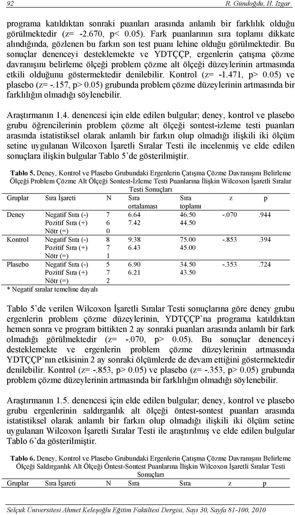 Bu sonuçlar denenceyi desteklemekte ve YDTÇÇP, ergenlerin çatışma çözme davranışını belirleme ölçeği problem çözme alt ölçeği düzeylerinin artmasında etkili olduğunu göstermektedir denilebilir.