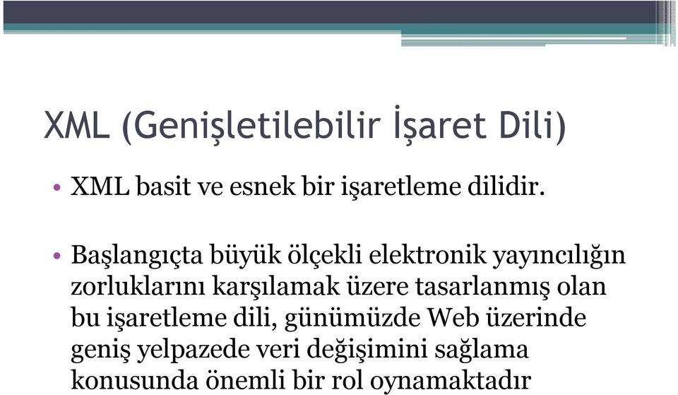 Başlangıçta büyük ölçekli elektronik yayıncılığın zorluklarını karşılamak