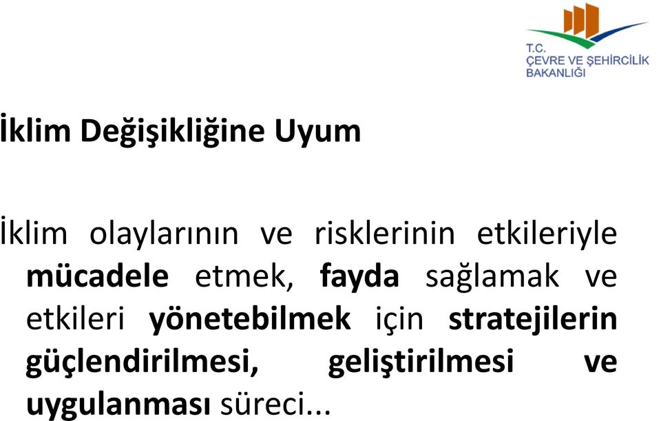 sağlamak ve etkileri yönetebilmek için