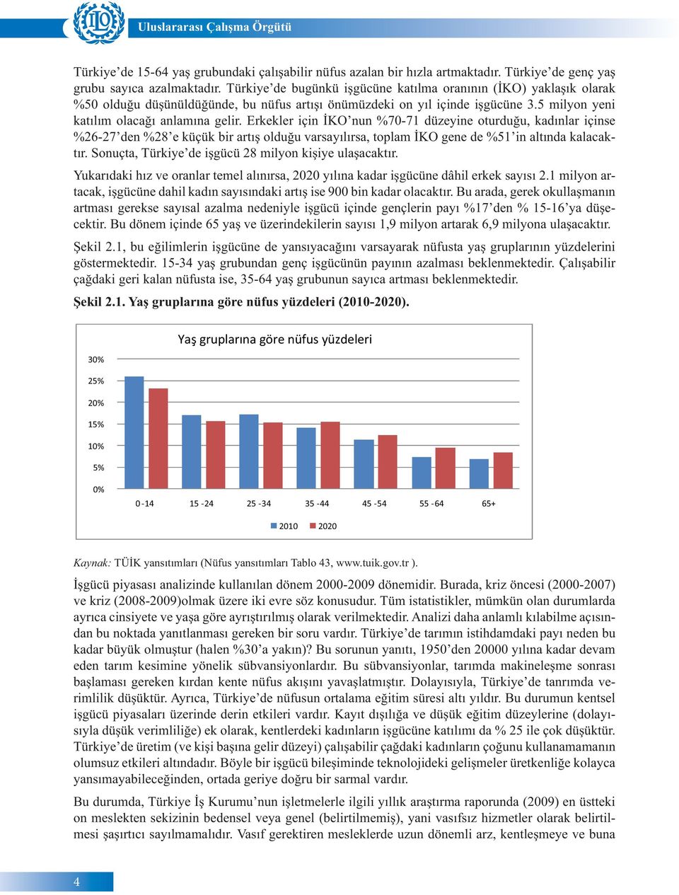 Erkekler için İKO nun %70-71 düzeyine oturduğu, kadınlar içinse %26-27 den %28 e küçük bir artış olduğu varsayılırsa, toplam İKO gene de %51 in altında kalacaktır.