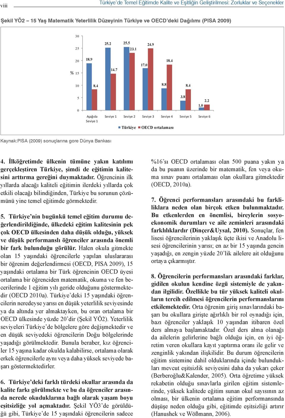 4 5 0 Aada Seviye1 Kaynak:PISA(2009)sonuçlarnagoreDünyaBankas Kaynak:PISA (2009) sonuçlarına gore Dünya Bankası 3.8 2.2 1.0 Seviye1 Seviye2 Seviye3 Seviye4 Seviye5 Seviye6 Türkiye OECD ortalamas 4.