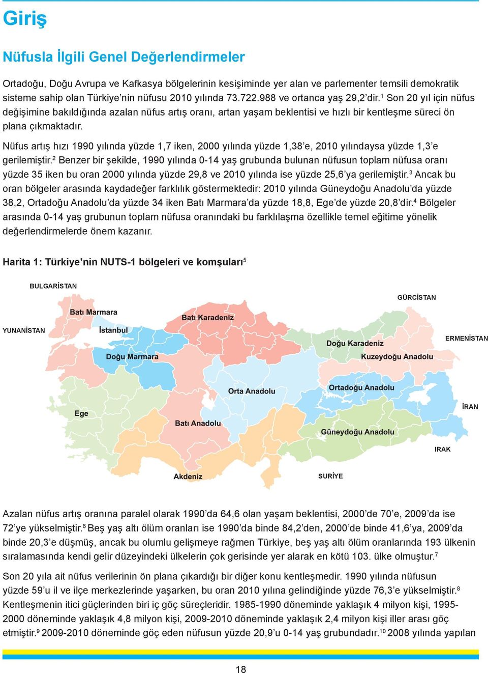 Nüfus artış hızı 1990 yılında yüzde 1,7 iken, 2000 yılında yüzde 1,38 e, 2010 yılındaysa yüzde 1,3 e gerilemiştir.