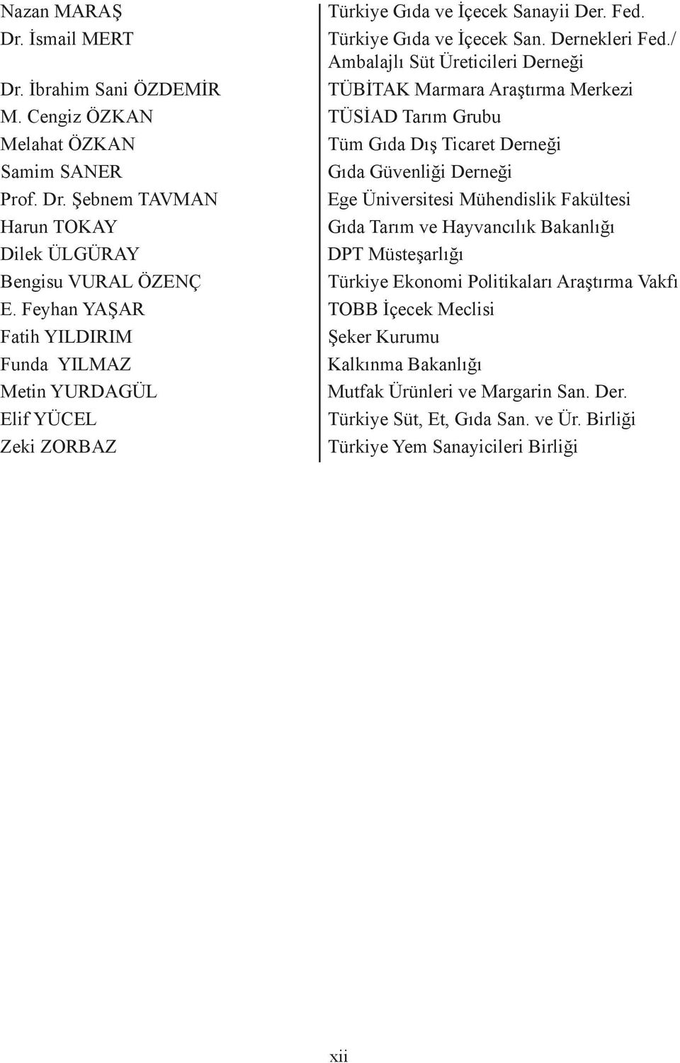 Şebnem TAVMAN Ege Üniversitesi Mühendislik Fakültesi Harun TOKAY Gıda Tarım ve Hayvancılık Bakanlığı Dilek ÜLGÜRAY DPT Müsteşarlığı Bengisu VURAL ÖZENÇ Türkiye Ekonomi Politikaları Araştırma