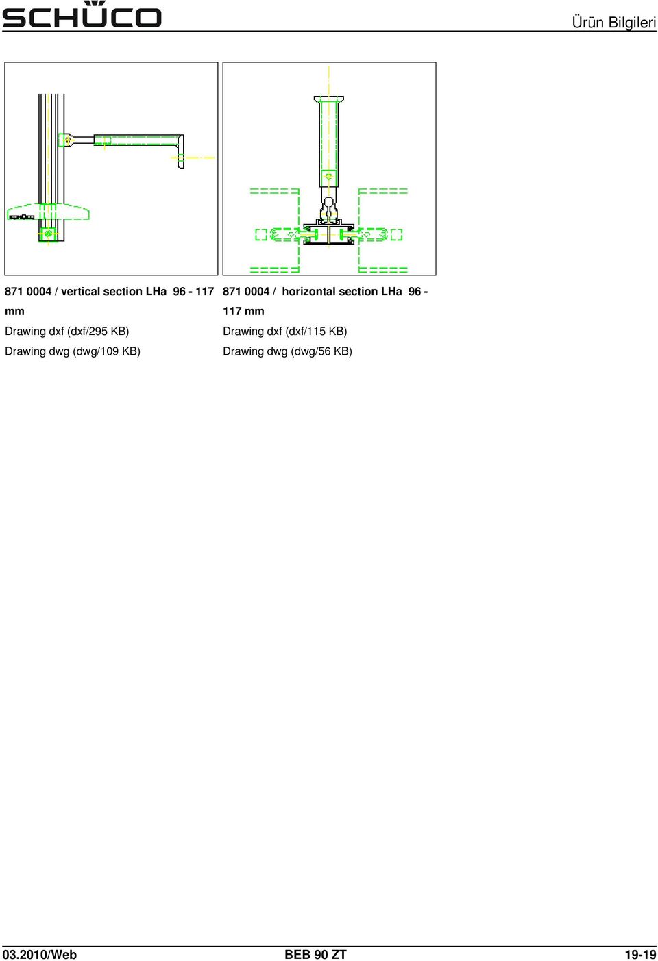 horizontal LHa 96-117 mm Drawing dxf (dxf/115