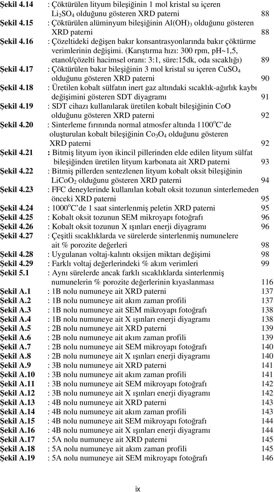 (Karıştırma hızı: 300 rpm, ph~1,5, etanol/çözelti hacimsel oranı: 3:1, süre:15dk, oda sıcaklığı) 89 Şekil 4.