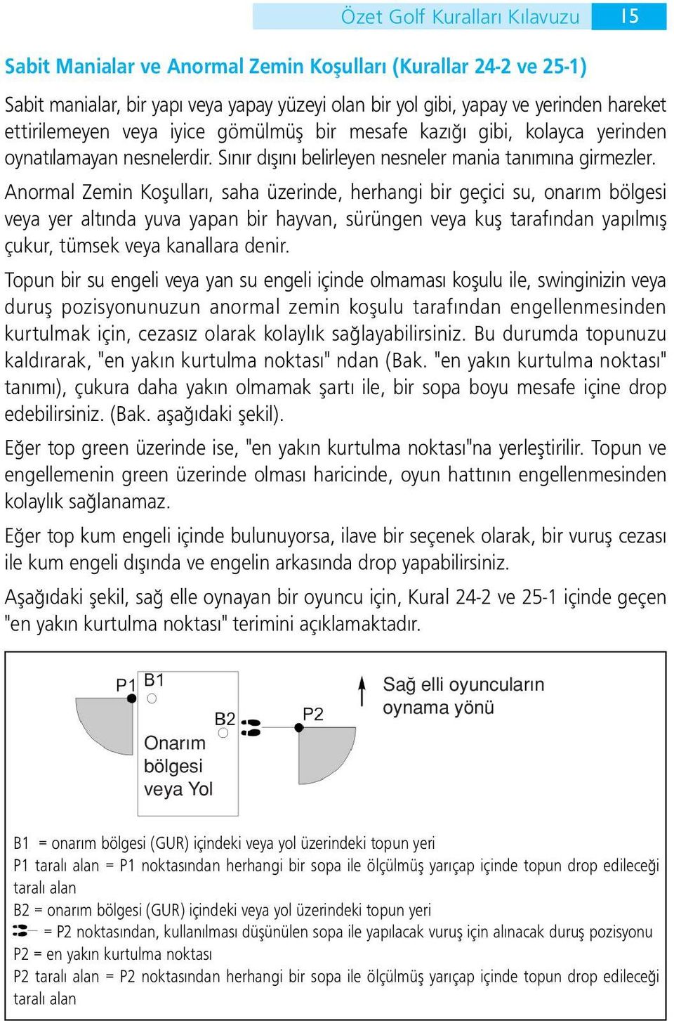 Anormal Zemin Koşulları, saha üzerinde, herhangi bir geçici su, onarım bölgesi veya yer altında yuva yapan bir hayvan, sürüngen veya kuş tarafından yapılmış çukur, tümsek veya kanallara denir.