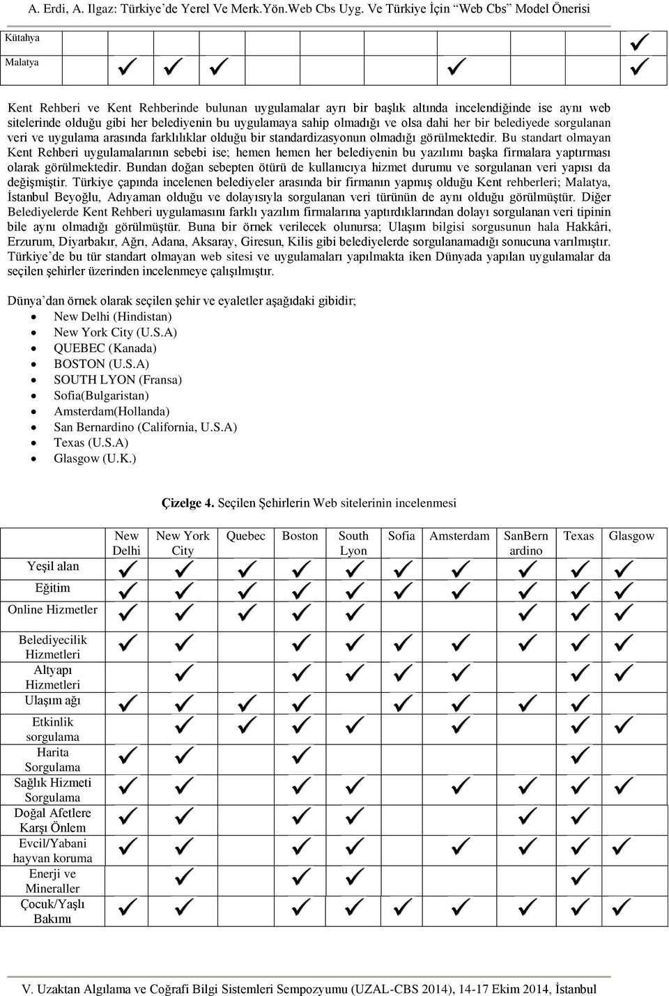 sahip olmadığı ve olsa dahi her bir belediyede lanan veri ve uygulama arasında farklılıklar olduğu bir standardizasyonun olmadığı görülmektedir.