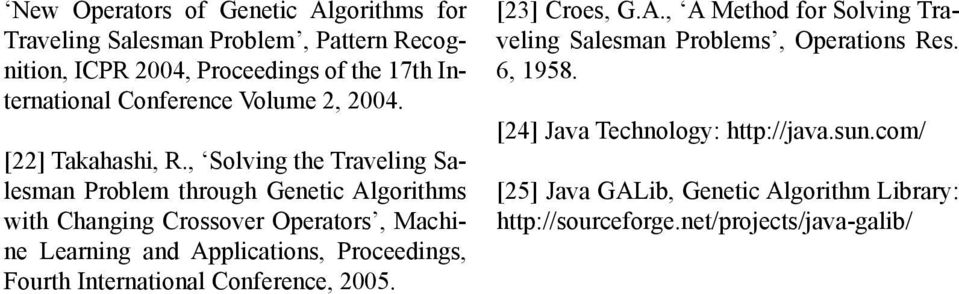 , Solving the Traveling Salesman Problem through Genetic Algorithms with Changing Crossover Operators, Machine Learning and Applications,