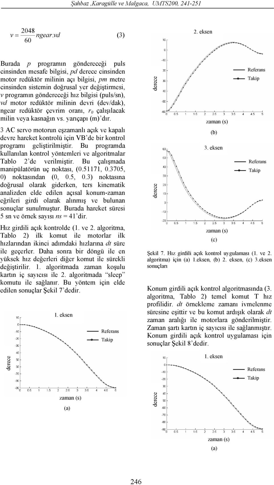 (puls/sn), vd motor redüktör milinin devri (dev/dak), ngear redüktör çevrim oranı, r 0 çalışılacak milin veya kasnağın vs. yarıçapı (m) dır.