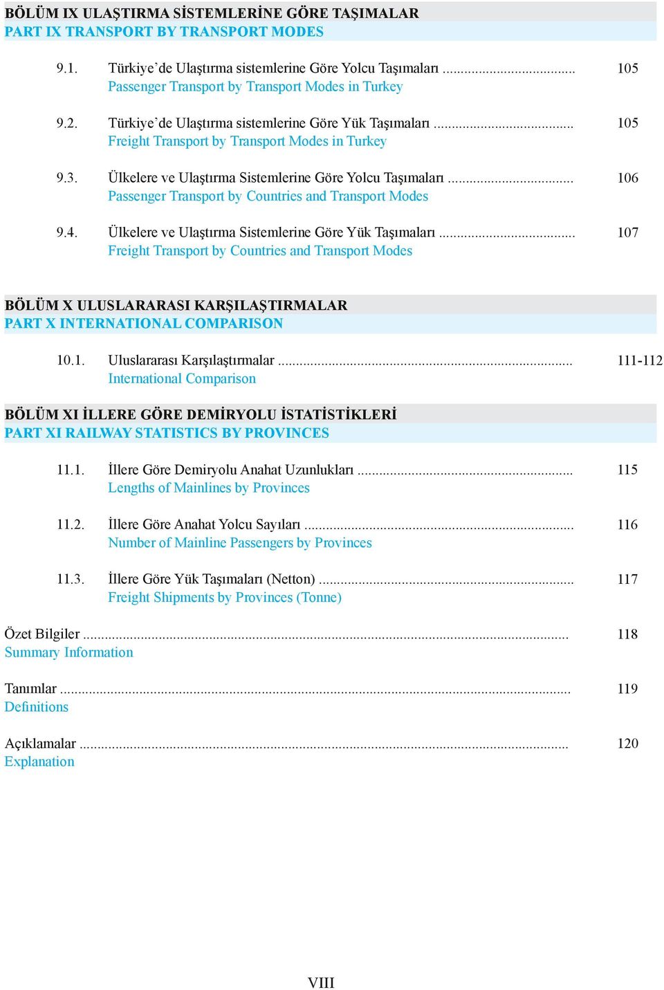 .. Passenger Transport by Countries and Transport Modes 9.4. Ülkelere ve Ulaştırma Sistemlerine Göre Yük Taşımaları.