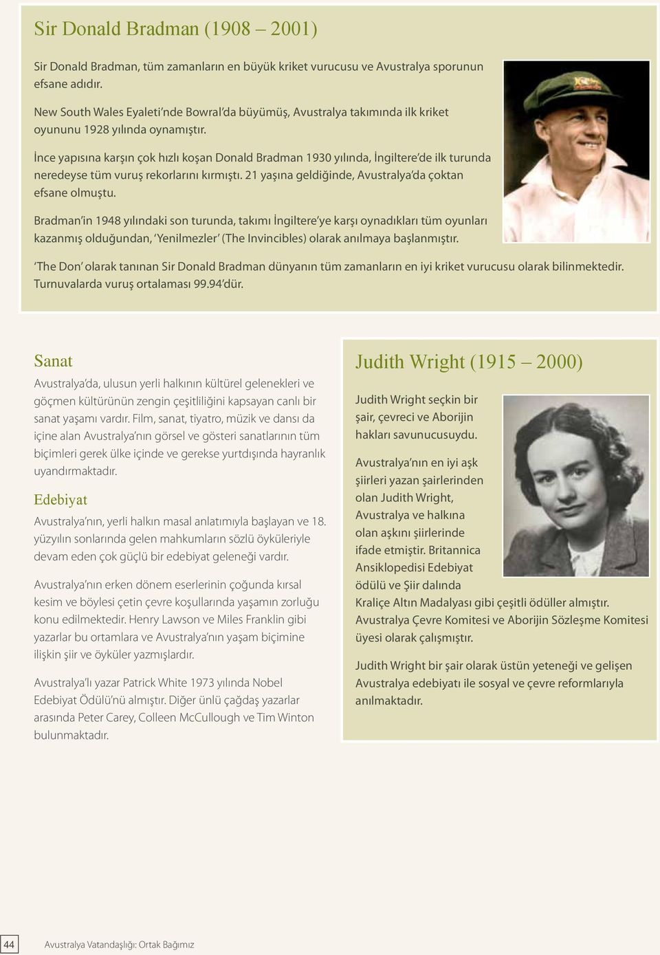 İnce yapısına karşın çok hızlı koşan Donald Bradman 1930 yılında, İngiltere de ilk turunda neredeyse tüm vuruş rekorlarını kırmıştı. 21 yaşına geldiğinde, Avustralya da çoktan efsane olmuştu.