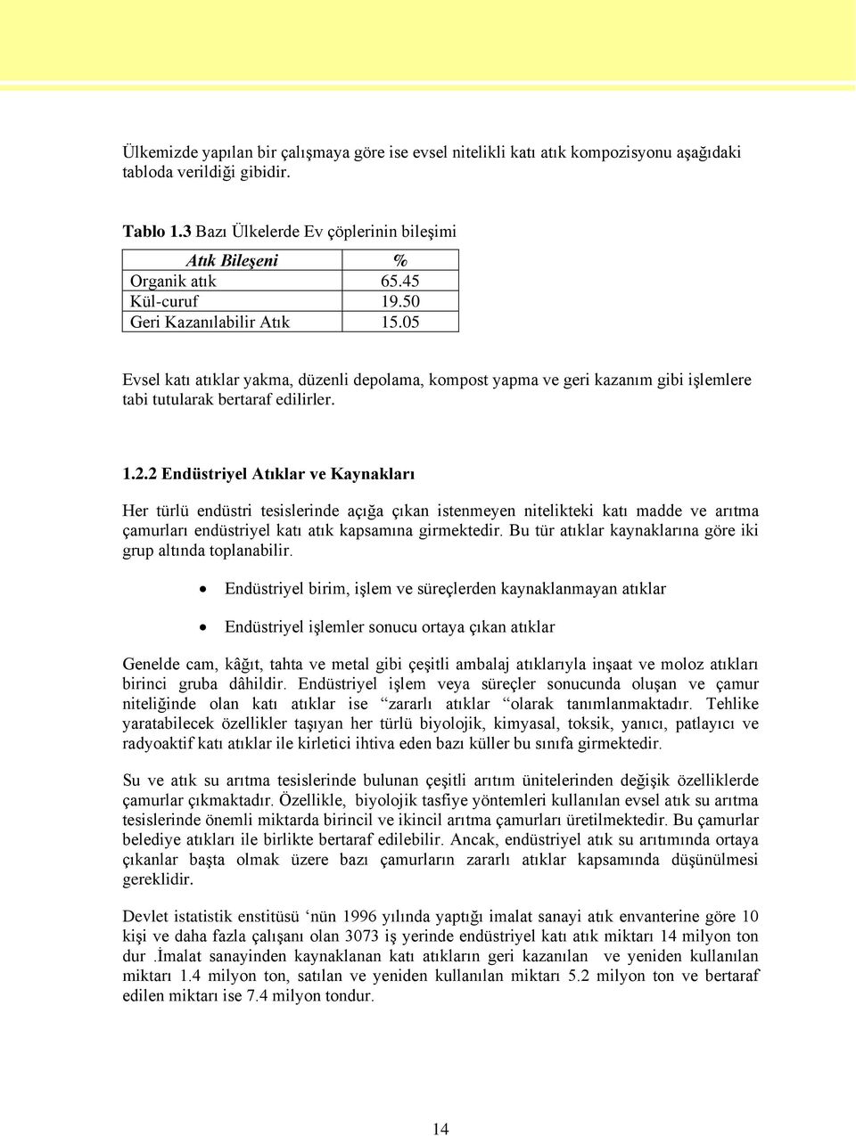 2 Endüstriyel Atıklar ve Kaynakları Her türlü endüstri tesislerinde açığa çıkan istenmeyen nitelikteki katı madde ve arıtma çamurları endüstriyel katı atık kapsamına girmektedir.