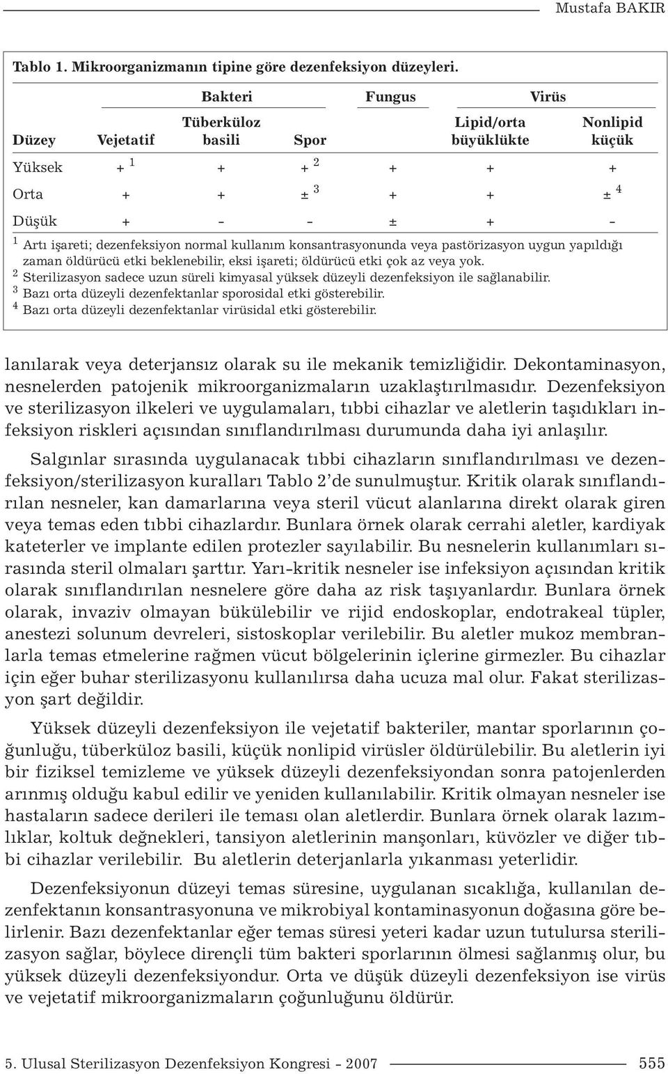 kullanım konsantrasyonunda veya pastörizasyon uygun yapıldığı zaman öldürücü etki beklenebilir, eksi işareti; öldürücü etki çok az veya yok.