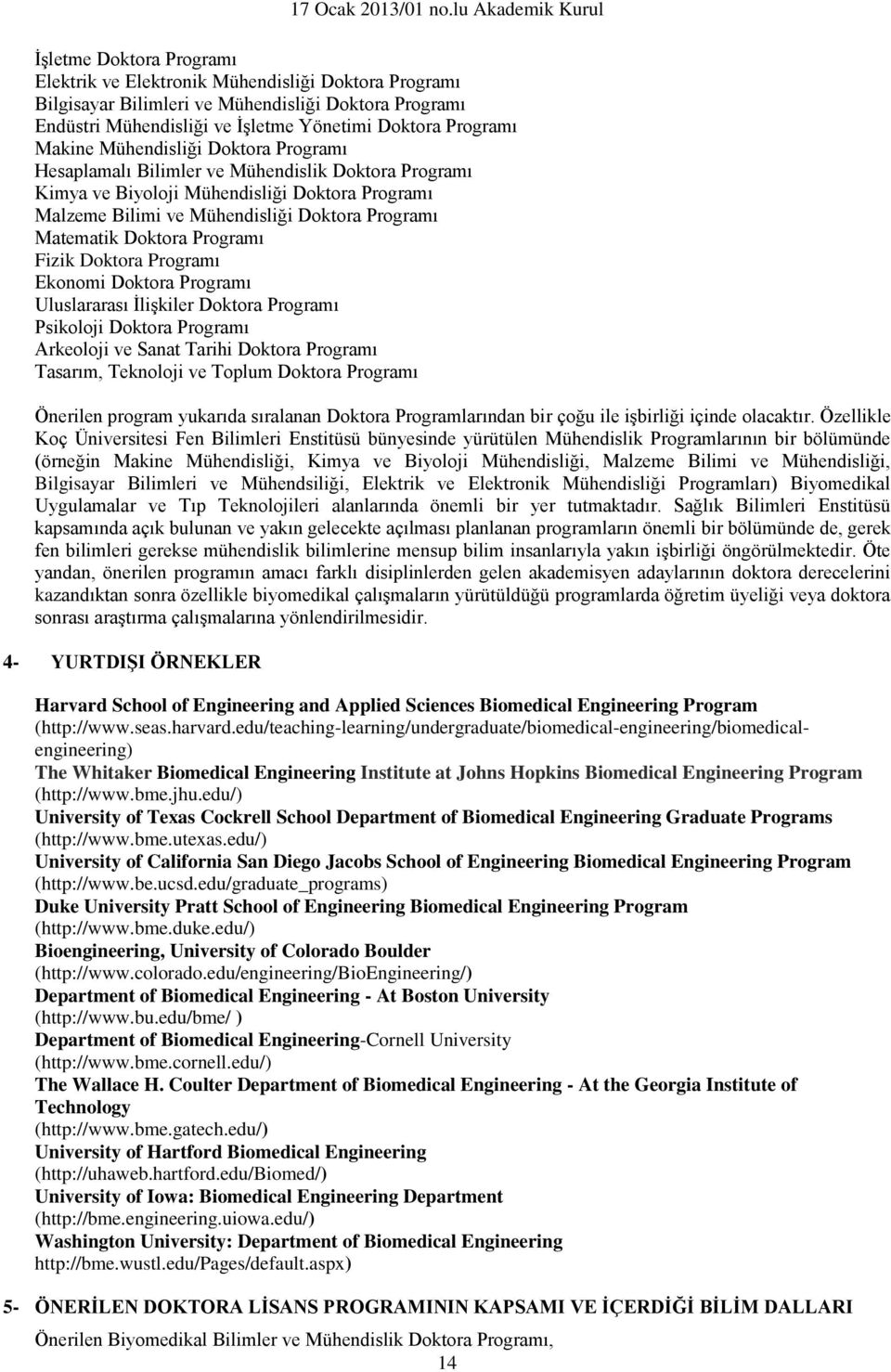 Programı Fizik Doktora Programı Ekonomi Doktora Programı Uluslararası İlişkiler Doktora Programı Psikoloji Doktora Programı Arkeoloji ve Sanat Tarihi Doktora Programı Tasarım, Teknoloji ve Toplum