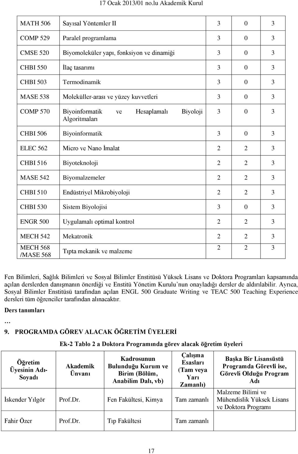 2 2 3 MASE 542 Biyomalzemeler 2 2 3 CHBI 510 Endüstriyel Mikrobiyoloji 2 2 3 CHBI 530 Sistem Biyolojisi 3 0 3 ENGR 500 Uygulamalı optimal kontrol 2 2 3 MECH 542 Mekatronik 2 2 3 MECH 568 /MASE 568