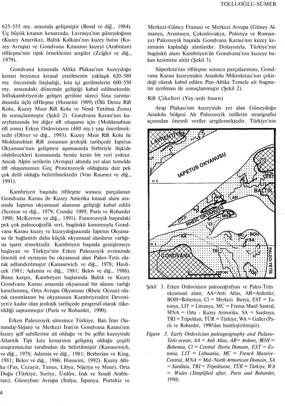 (Zciglcr ve diğ., 1979). Gondvana kıtasında Afrika Plakası'nın kuzeydoğu kenarı boyunca kıtasal yenilmenin yaklaşık 620-580 my. öncesinde başladığı, kıta içi gerilmelerin 600-550 my.