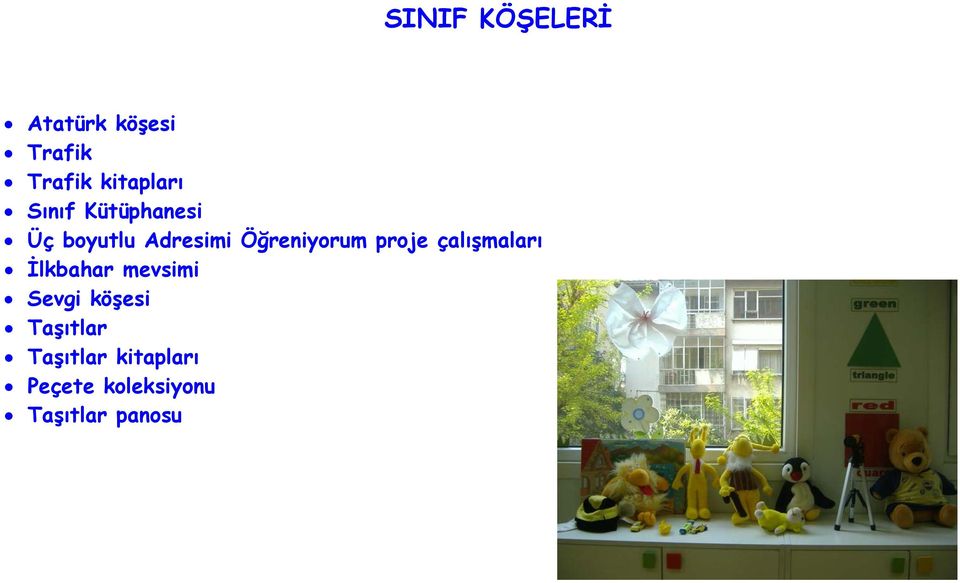 proje çalışmaları İlkbahar mevsimi Sevgi köşesi