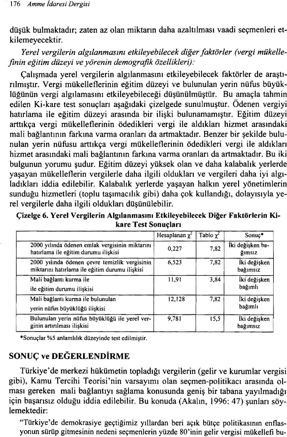 de araştırılmıştır. Vergi mükelleflerinin eğitim düzeyi ve bulunulan yerin nüfus büyüklüğünün vergi algılamasını etkileyebileceği düşünülmüştür.