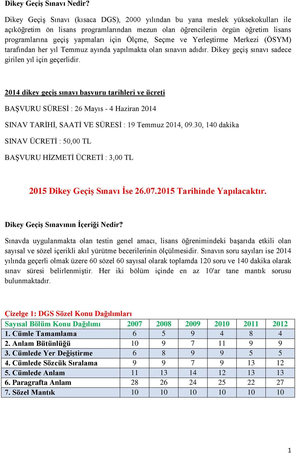 Ölçme, Seçme ve Yerleştirme Merkezi (ÖSYM) tarafından her yıl Temmuz ayında yapılmakta olan sınavın adıdır. Dikey geçiş sınavı sadece girilen yıl için geçerlidir.