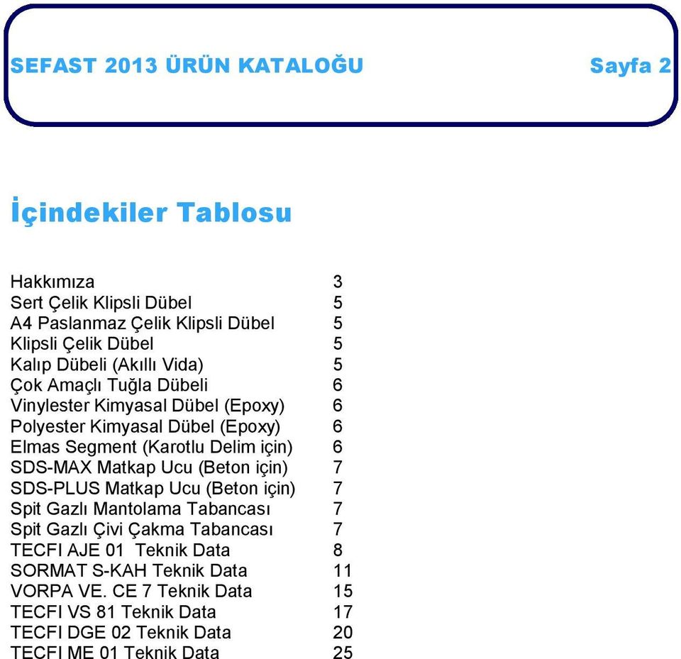 SDS-PLUS Matkap Ucu (Beton için) Spit Gazlı Mantolama Tabancası Spit Gazlı Çivi Çakma Tabancası TECFI AJE 01 Teknik Data SORMAT S-KAH Teknik Data