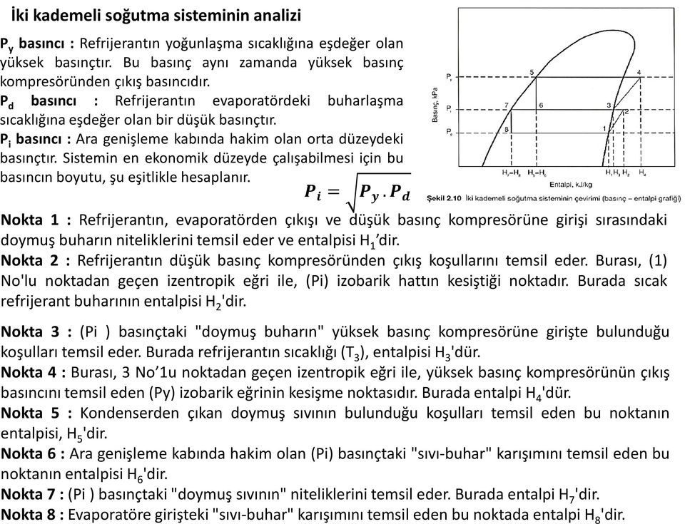 Sistemin en ekonomik düzeyde çalışabilmesi için bu basıncın boyutu, şu eşitlikle hesaplanır. =.