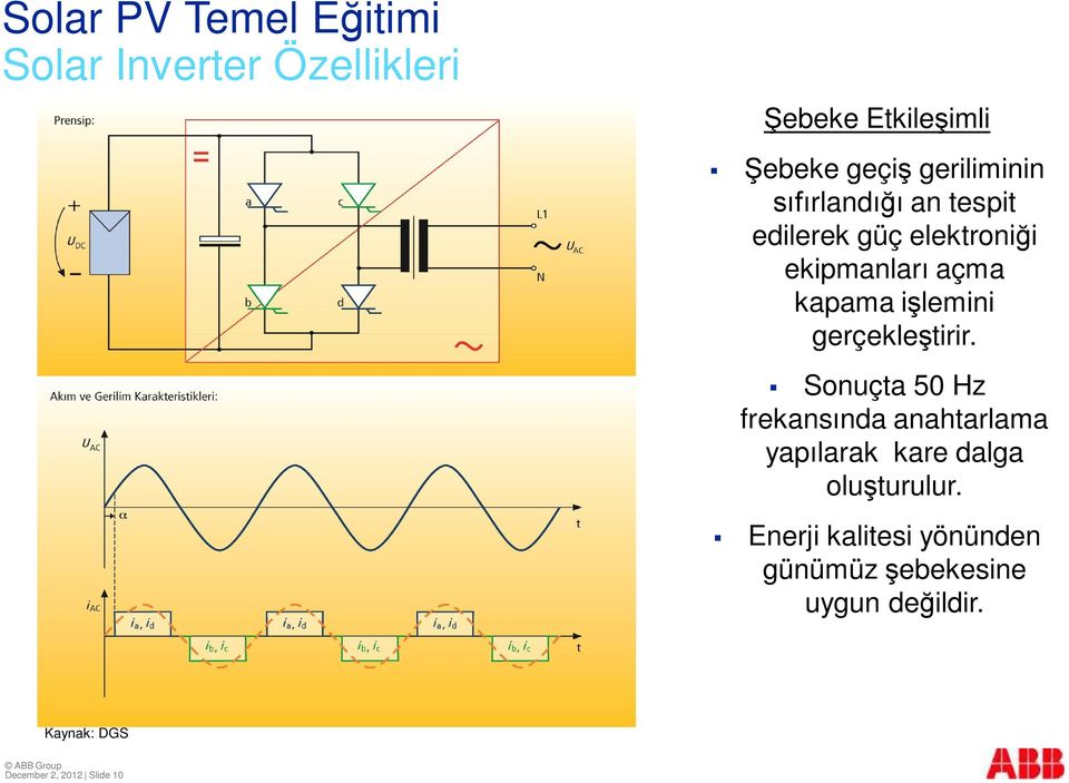 Sonuçta 50 Hz frekans nda anahtarlama yap larak kare dalga olu turulur.