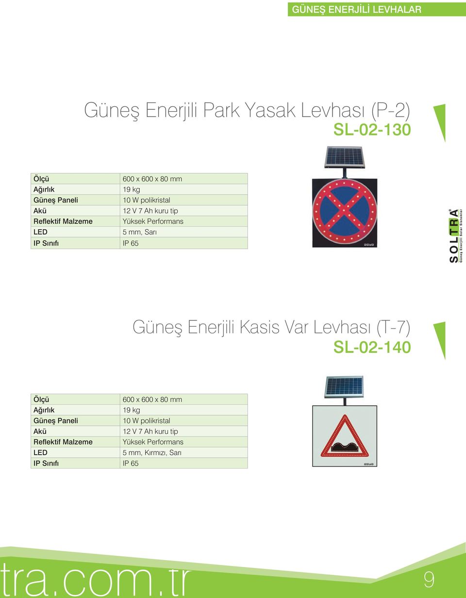 Sarı Güneş Enerjili Kasis Var Levhası