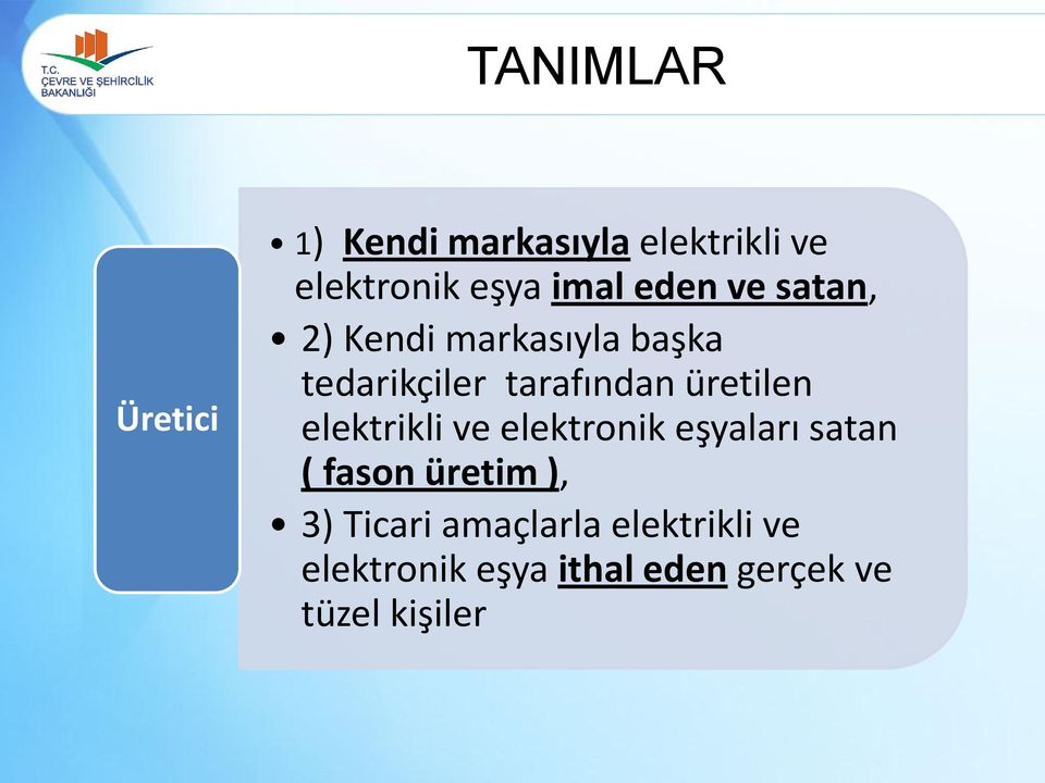 üretilen elektrikli ve elektronik eşyaları satan ( fason üretim ), 3)