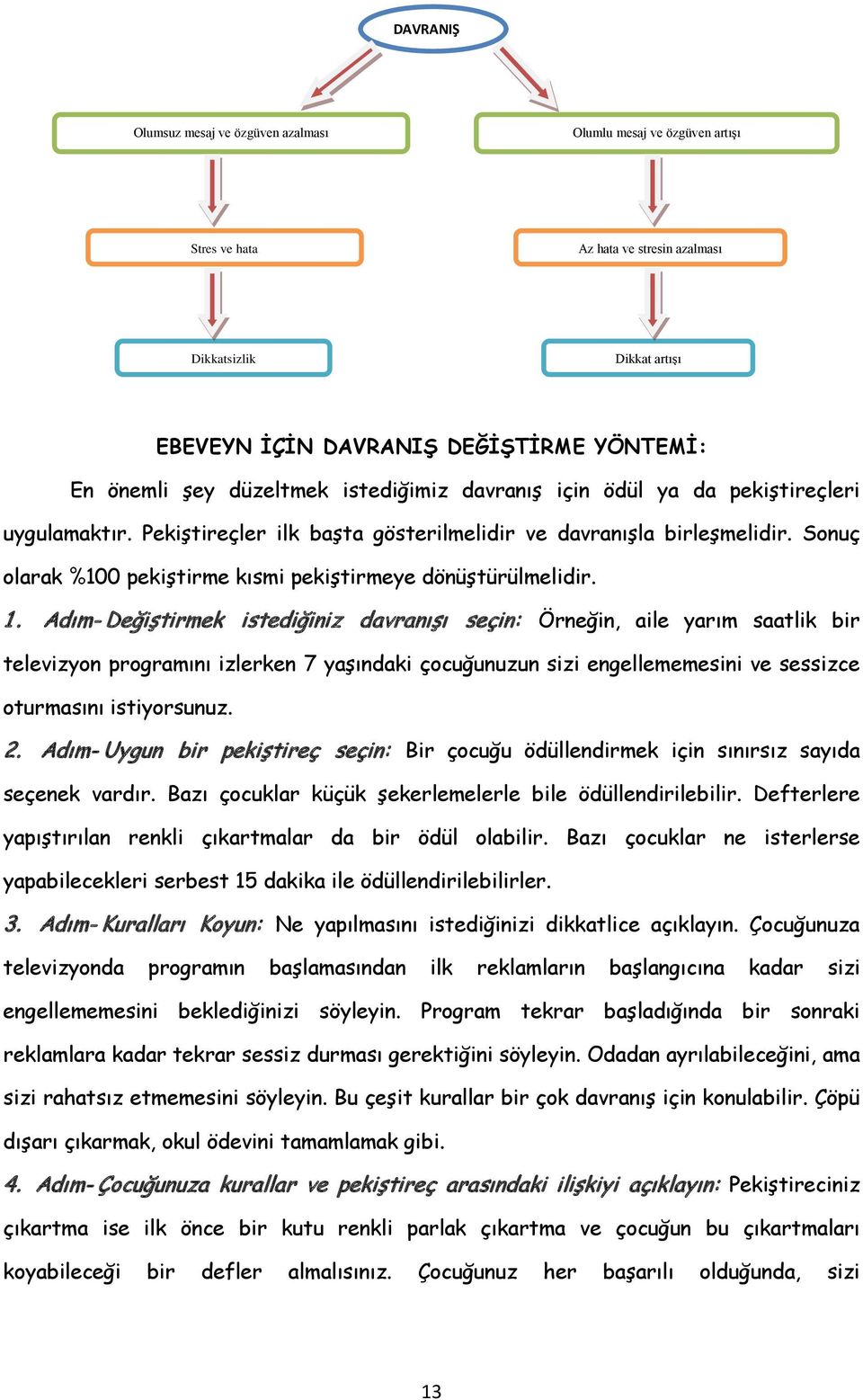 Sonuç olarak %100 pekiştirme kısmi pekiştirmeye dönüştürülmelidir. 1.