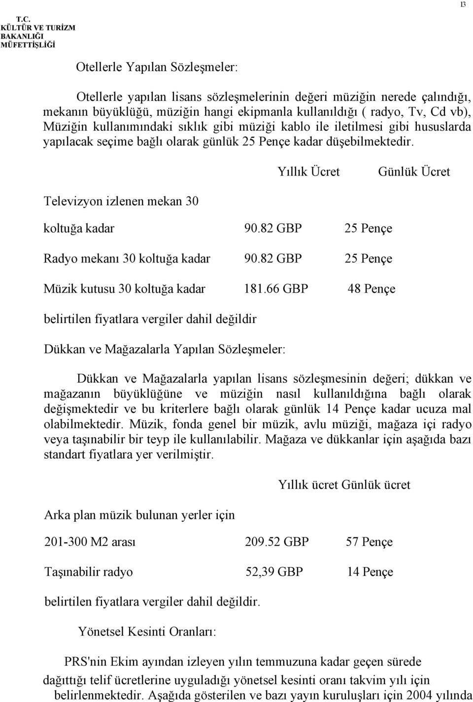 kullanımındaki sıklık gibi müziği kablo ile iletilmesi gibi hususlarda yapılacak seçime bağlı olarak günlük 25 Pençe kadar düşebilmektedir.