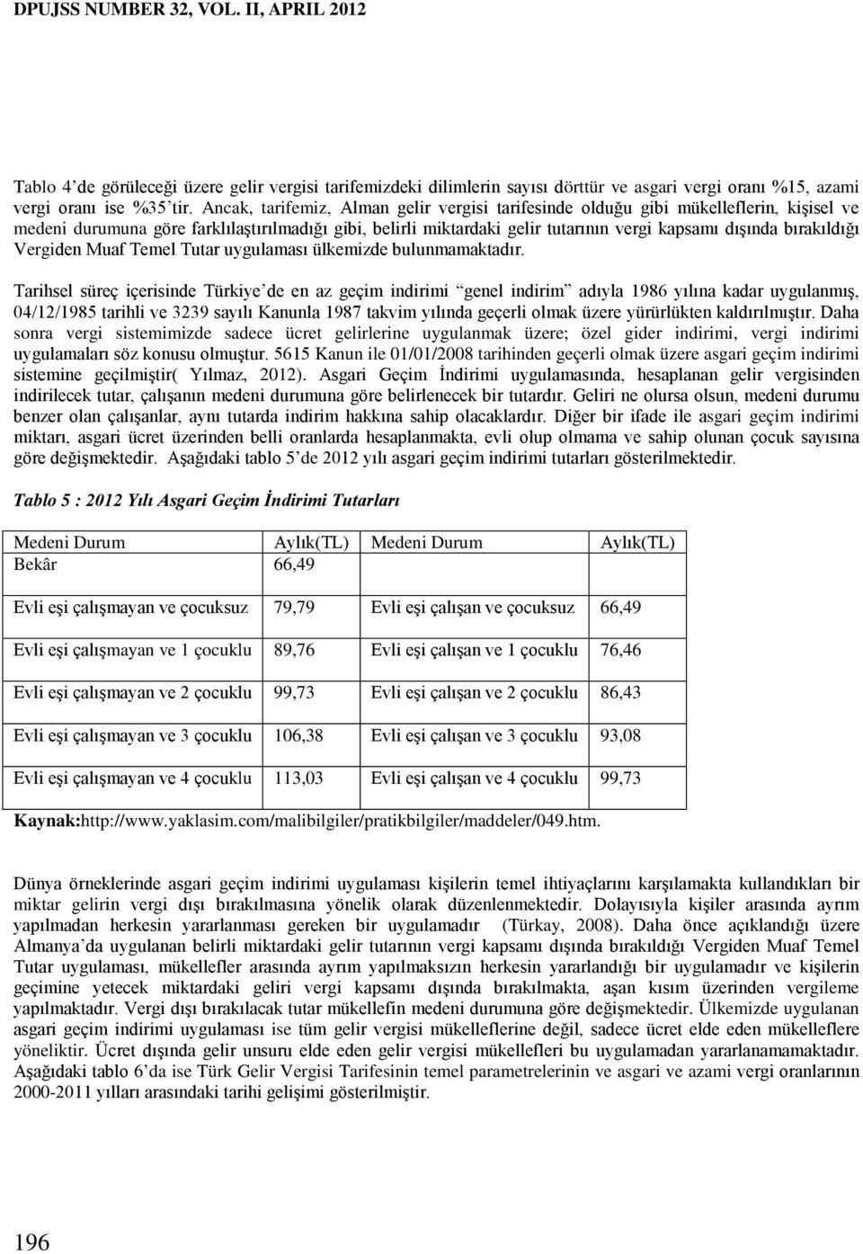 bırakıldığı Vergiden Muaf Temel Tutar uygulaması ülkemizde bulunmamaktadır.