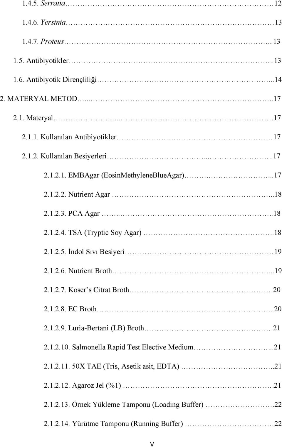 İndol Sıvı Besiyeri 19 2.1.2.6. Nutrient Broth...19 2.1.2.7. Koser s Citrat Broth.20 2.1.2.8. EC Broth...20 2.1.2.9. Luria-Bertani (LB) Broth.21 2.1.2.10.