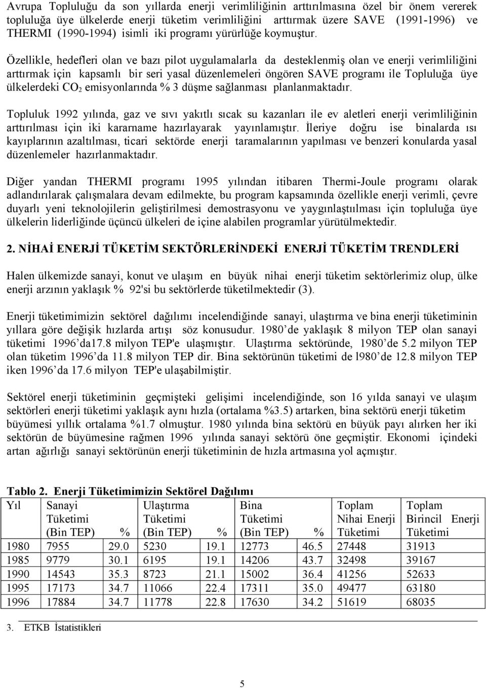 Özellikle, hedefleri olan ve bazı pilot uygulamalarla da desteklenmiş olan ve enerji verimliliğini arttırmak için kapsamlı bir seri yasal düzenlemeleri öngören SAVE programı ile Topluluğa üye