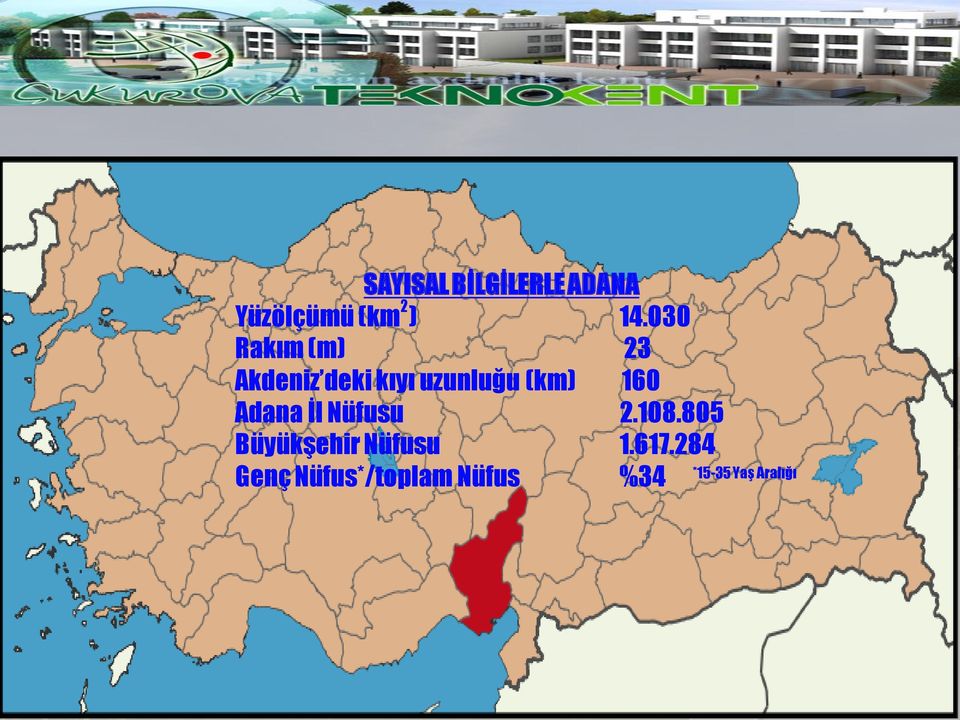 160 Adana İl Nüfusu 2.108.805 Büyükşehir Nüfusu 1.