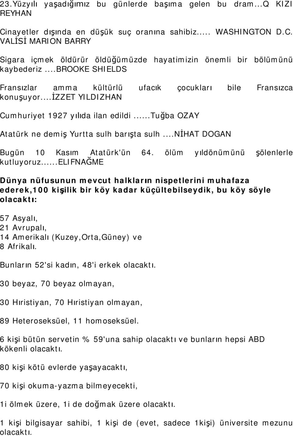 ..nhat DOGAN Bugün 10 Kasm Atatürk'ün 64. ölüm yldönümünü ölenlerle kutluyoruz.