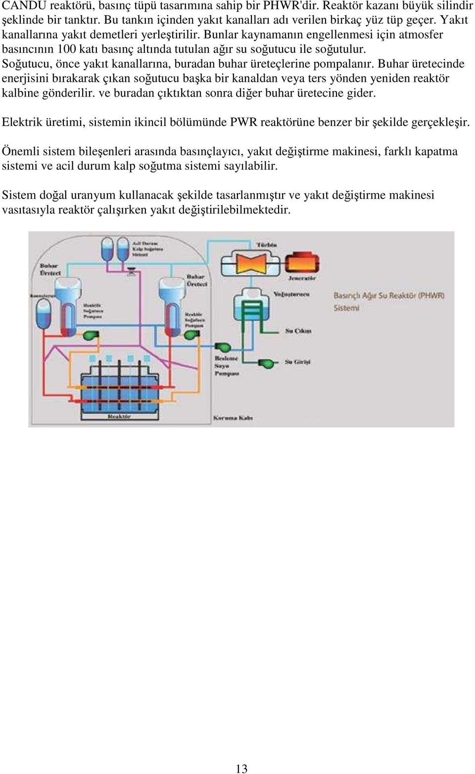 Soğutucu, önce yakıt kanallarına, buradan buhar üreteçlerine pompalanır. Buhar üretecinde enerjisini bırakarak çıkan soğutucu başka bir kanaldan veya ters yönden yeniden reaktör kalbine gönderilir.