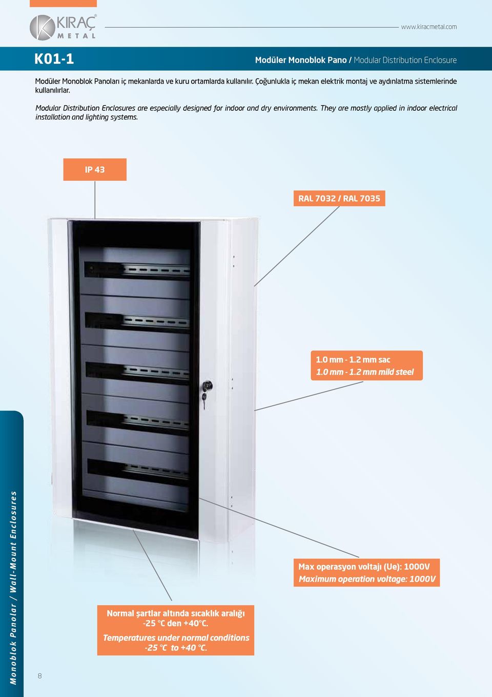 Modular Distribution Enclosures are especially designed for indoor and dry environments.