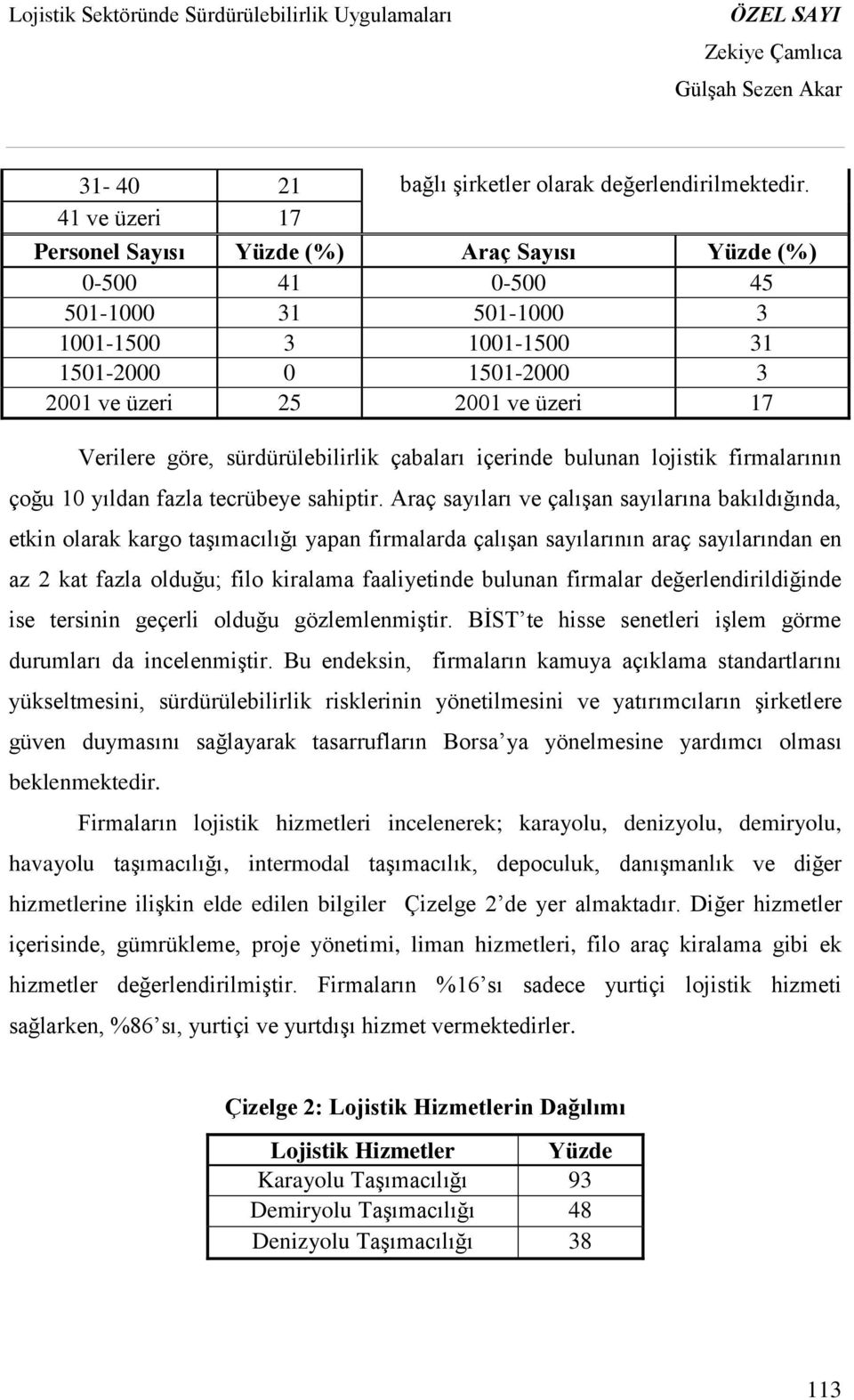 göre, sürdürülebilirlik çabaları içerinde bulunan lojistik firmalarının çoğu 10 yıldan fazla tecrübeye sahiptir.