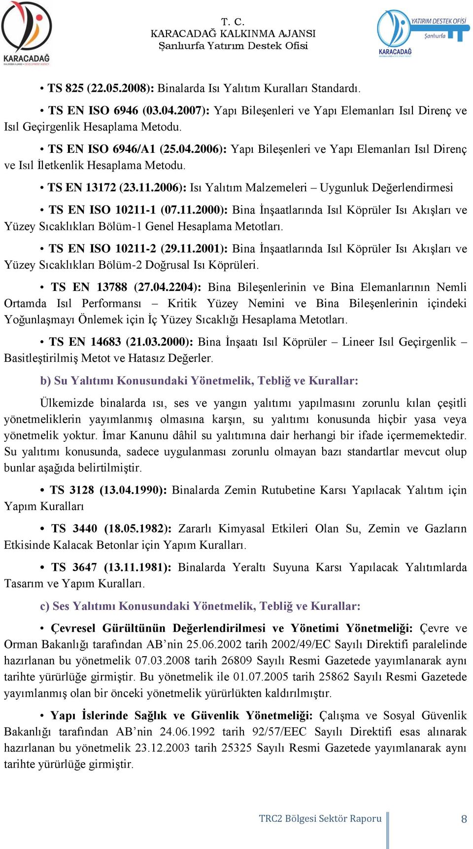 2006): Isı Yalıtım Malzemeleri Uygunluk Değerlendirmesi TS EN ISO 10211-1 (07.11.2000): Bina İnşaatlarında Isıl Köprüler Isı Akışları ve Yüzey Sıcaklıkları Bölüm-1 Genel Hesaplama Metotları.