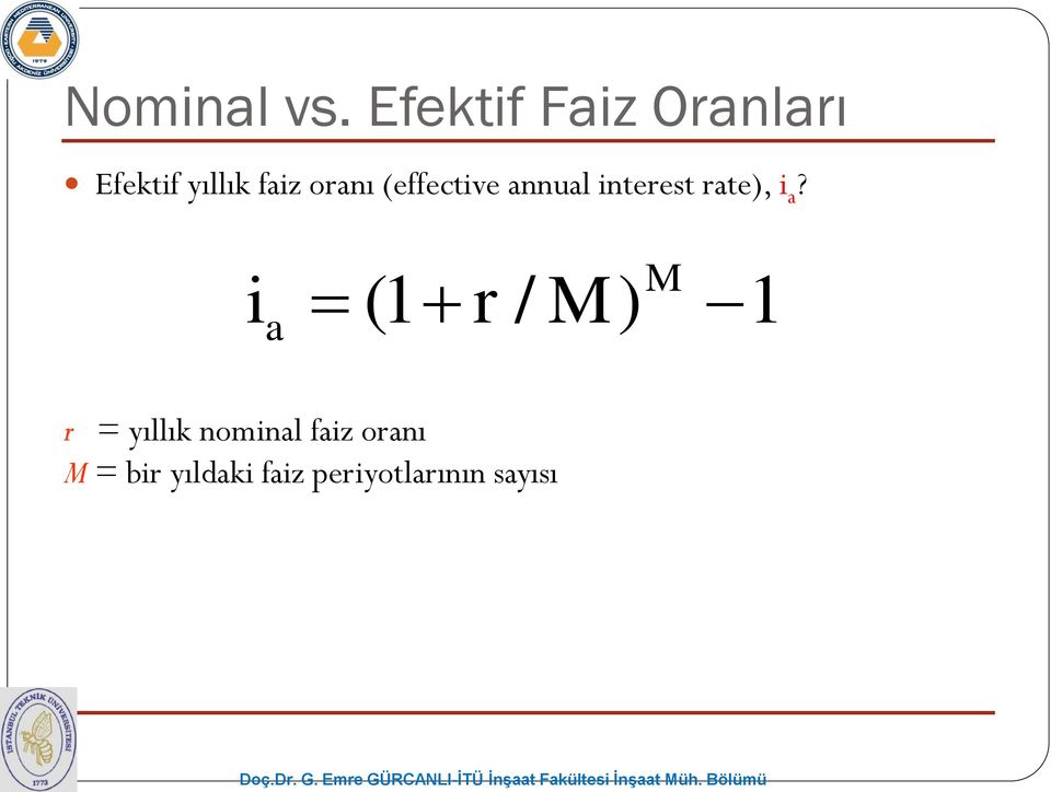 (effective annual interest rate), i a?