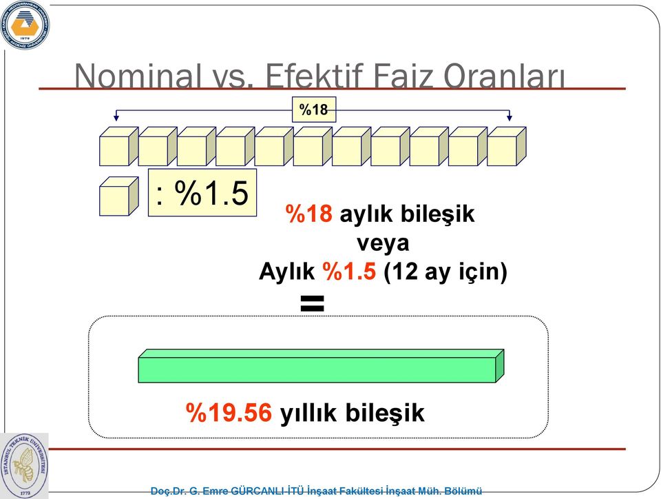 %1.5 %18 aylık bileşik veya