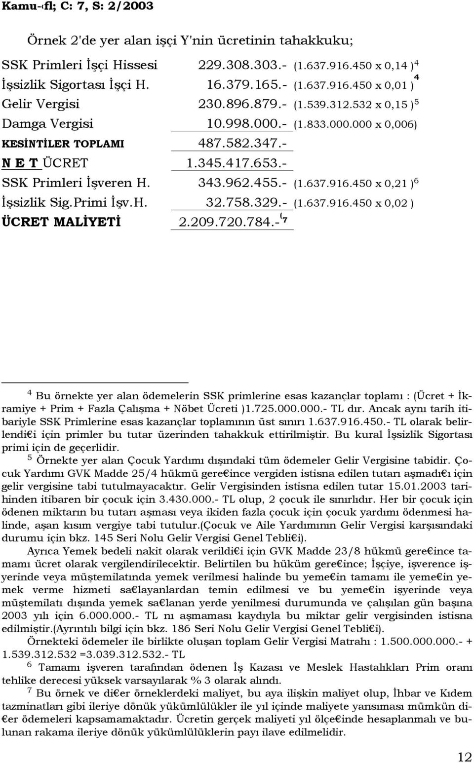 450 x 0,21 ) 6 Đşsizlik Sig.Primi Đşv.H. 32.758.329.- (1.637.916.450 x 0,02 ) ÜCRET MALĐYETĐ 2.209.720.784.