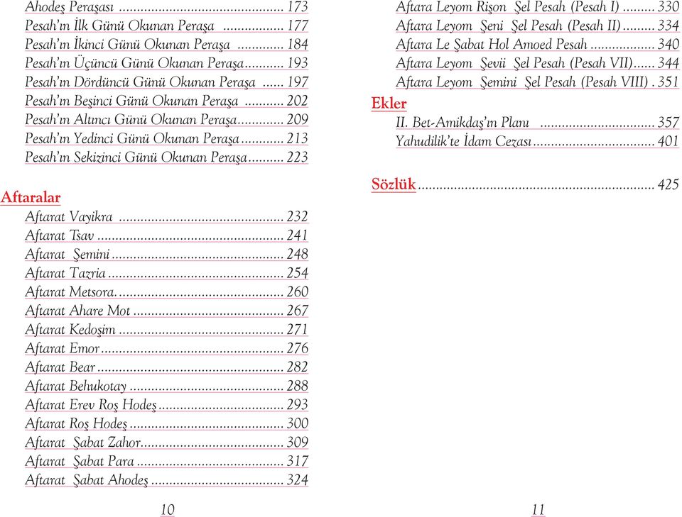 .. 223 Aftaralar Aftarat Vayikra... 232 Aftarat Tsav... 241 Aftarat Şemini... 248 Aftarat Tazria... 254 Aftarat Metsora... 260 Aftarat Ahare Mot... 267 Aftarat Kedoþim... 271 Aftarat Emor.