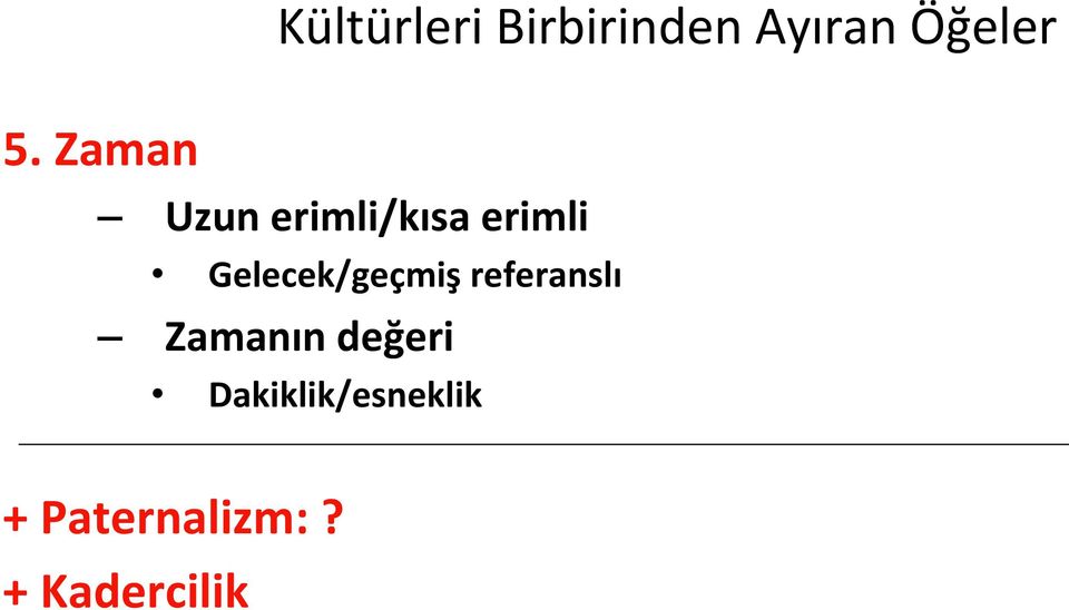 Gelecek/geçmiş referanslı Zamanın