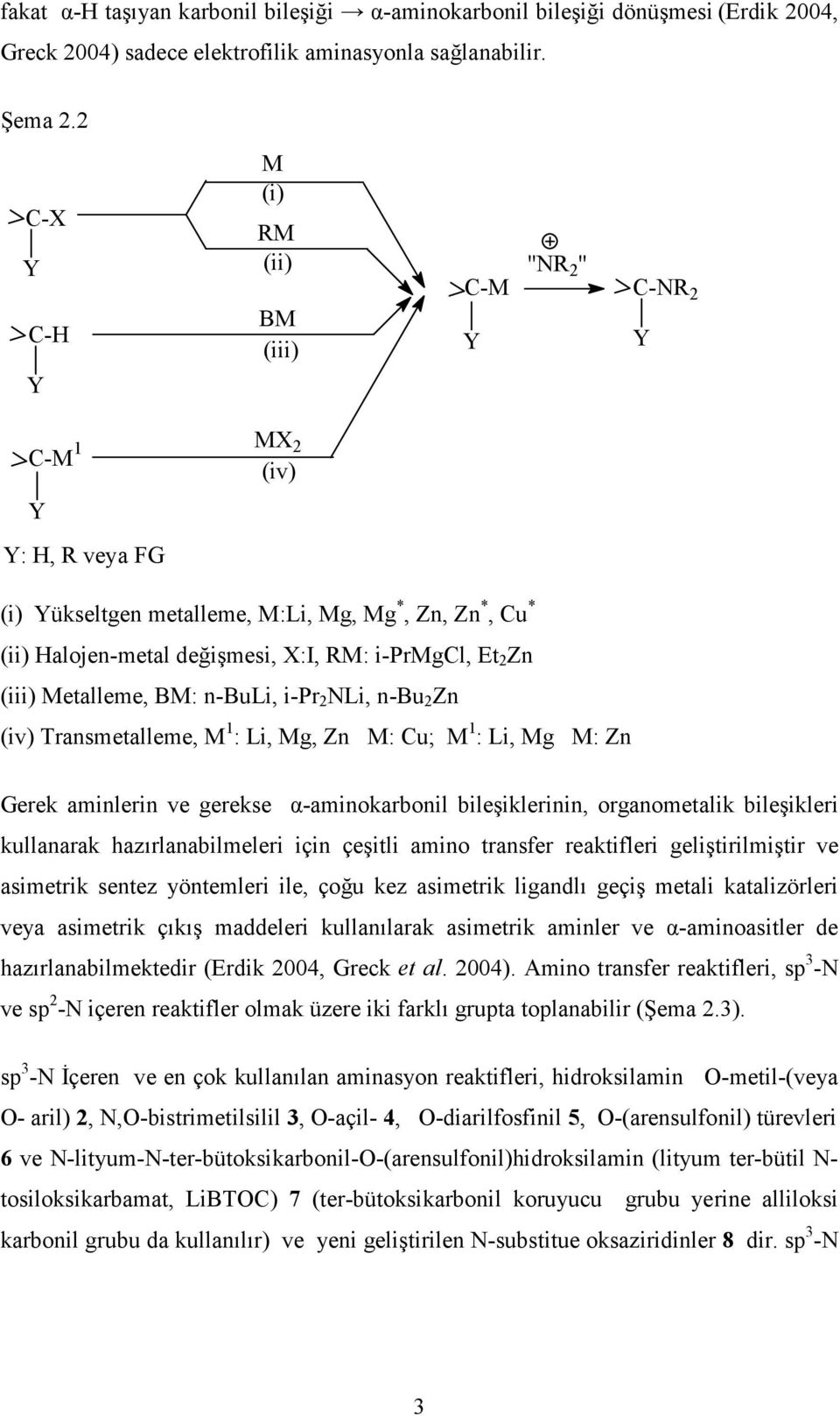 i-prmgcl, Et 2 Zn (iii) Metalleme, BM: n-buli, i-pr 2 NLi, n-bu 2 Zn (iv) Transmetalleme, M 1 : Li, Mg, Zn M: Cu; M 1 : Li, Mg M: Zn Gerek aminlerin ve gerekse α-aminokarbonil bileşiklerinin,