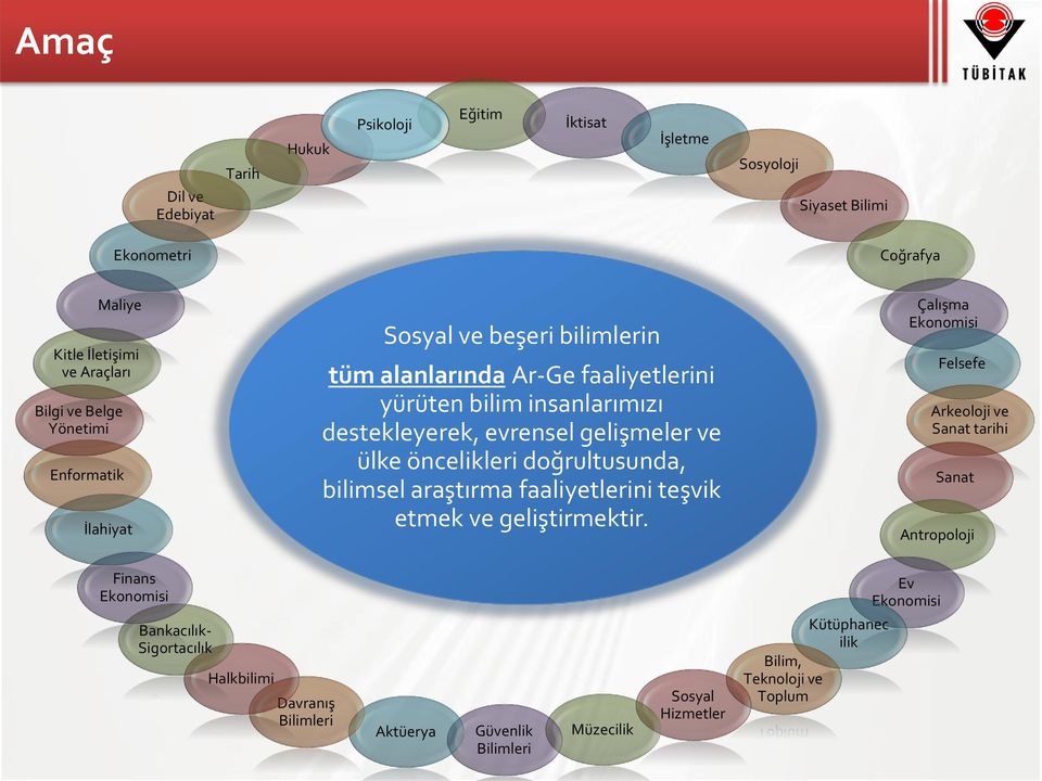 öncelikleri doğrultusunda, bilimsel araştırma faaliyetlerini teşvik etmek ve geliştirmektir.