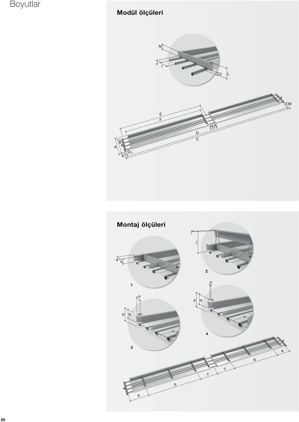Montaj ölçüleri i j d e 2 1