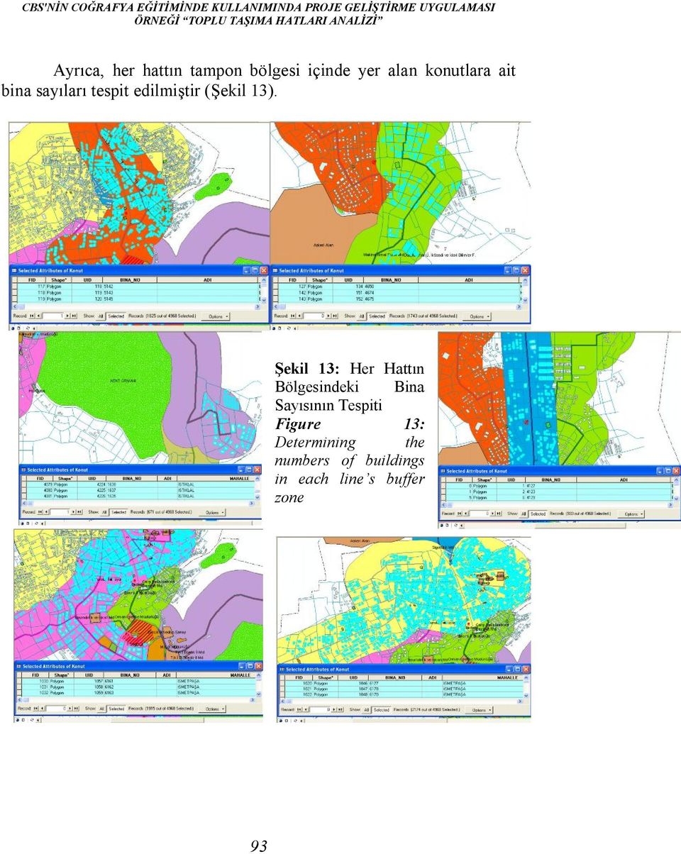 bina sayıları tespit edilmiştir (Şekil 13).
