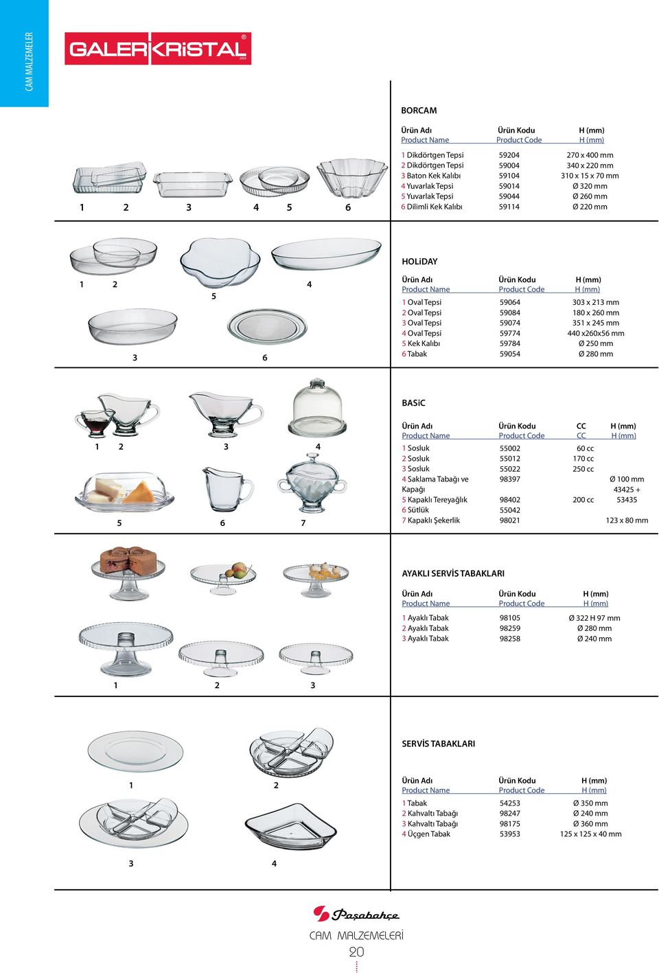 Oval Tepsi 5 Kek Kalıbı 6 Tabak 59064 59084 59074 59774 59784 59054 303 x 213 mm 180 x 260 mm 351 x 245 mm 440 x260x56 mm Ø mm Ø 280 mm BASiC 5 6 7 1 Sosluk 2 Sosluk 3 Sosluk 4 Saklama Tabağı ve