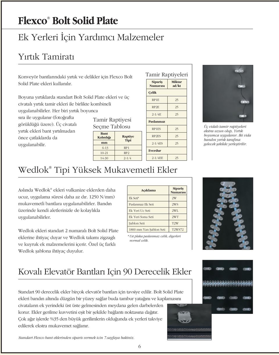 Üç civatal y rt k ekleri bant y rt lmadan önce çatlaklarda da uygulanabilir.